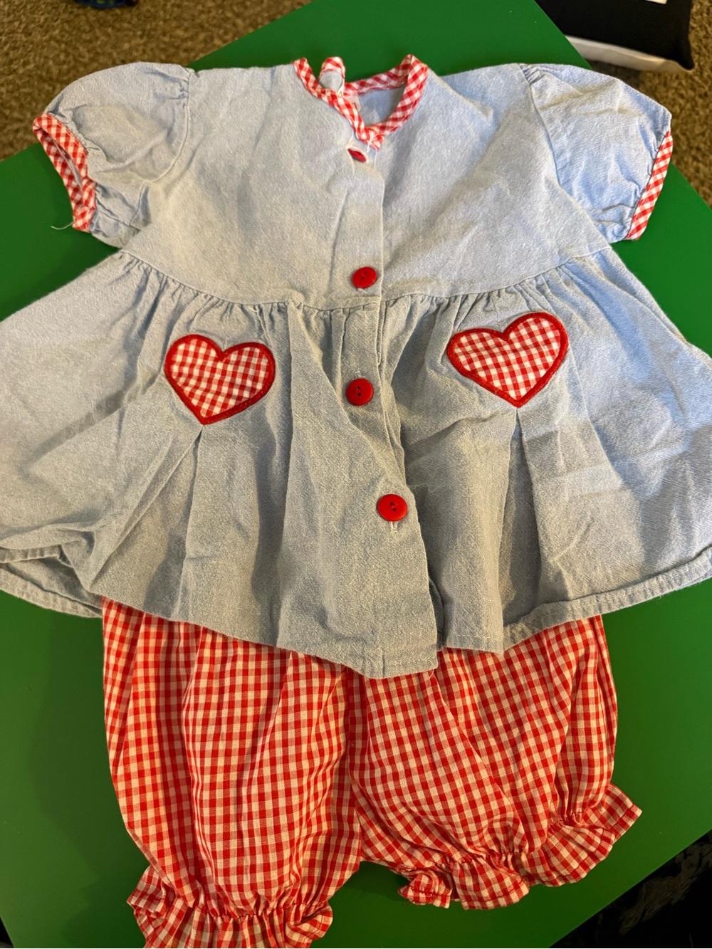 Buster Brown Red and White Gingham Trim Jeans